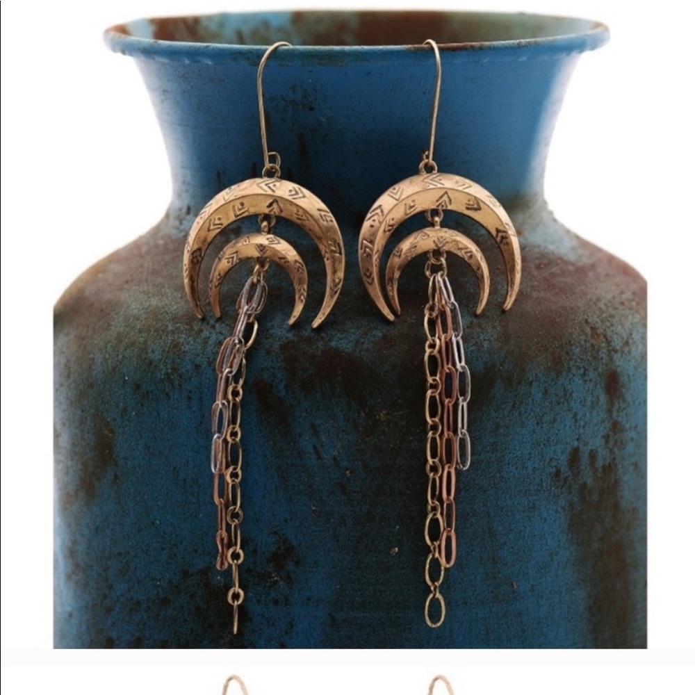 Boho Crescent Dangling Earrings